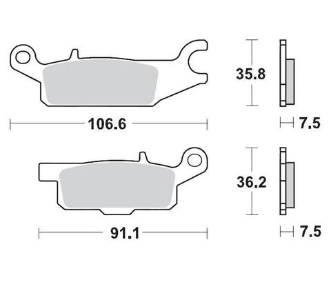 BRAKE PADS FRONT LEFT MOTO MASTER PRO SINTERED YAMAHA YAMAHA YFM250R RAPTOR YFM550 YFM700