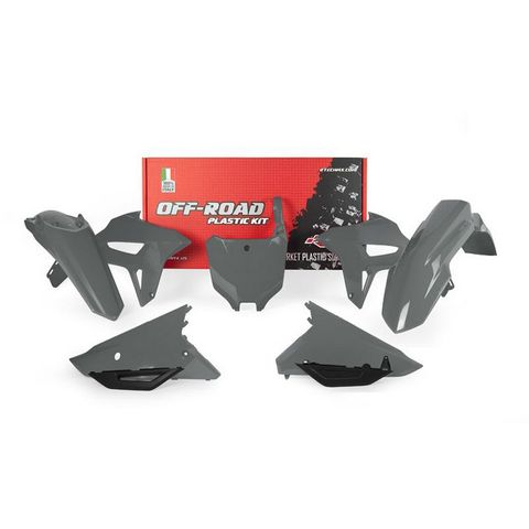 PLASTICS KIT RTECH 6 PIECE QUANTUM GREY HONDA CRF250R 22-ON CRF450R 21-ON