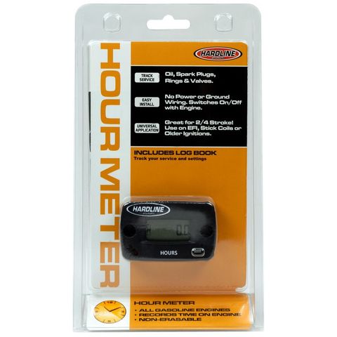 HARDLINE HOUR METER FOR ALL PETROL ENGINES TRACK SERVICE EASY INSTALL UNIVERSAL