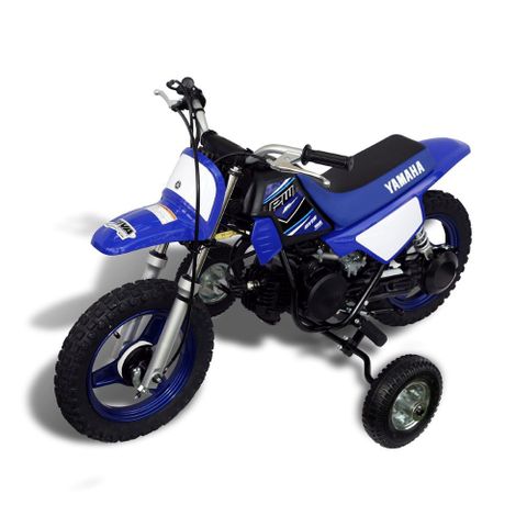 Motorbike with training store wheels