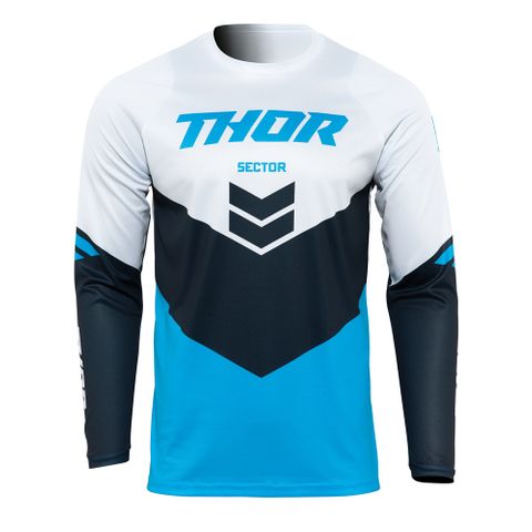 THOR MX JERSEY S22 SECTOR YOUTH CHEV BLUE MN