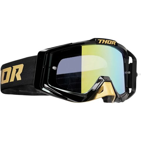 THOR MX GOGGLES S22 SNIPER PRO DIVIDE GOLD BLACK INCLUDES SPARE CLEAR LENS ##