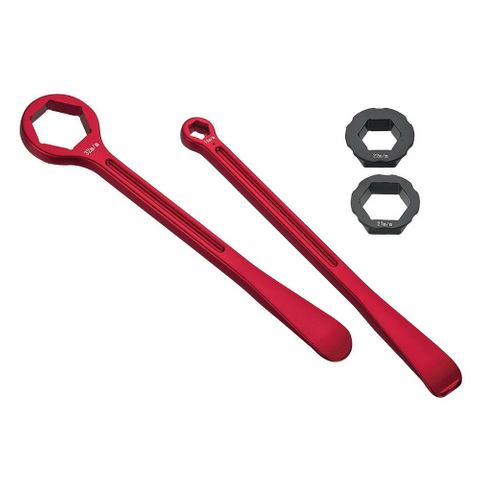 COMBO AXLE TIRE WRENCH LEVER SET METRIC KIT 32MM 27MM 22MM AXLES 10MM 12MM AXLE ADJUSTER AND RIM NUT