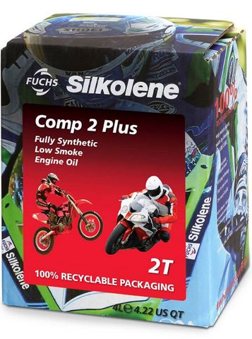 SILKOLENE COMP 2 PLUS (4L)  FULLY SYNTHETIC LOW SMOKE ENGINE OIL 100% RECYCLABLE PACKAGING