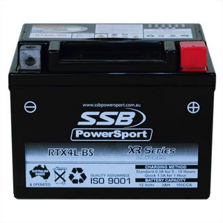 MOTORCYCLE AND POWERSPORTS BATTERY (YTX4L-BS) AGM 12V 3AH 105CCA SSB HIGH PERFORMANCE