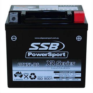 MOTORCYCLE AND POWERSPORTS BATTERY (YTX5L-BS) AGM 12V 6AH 195CCA BY SSB HIGH PERFORMANCE