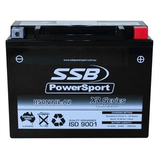 MOTORCYCLE AND POWERSPORTS BATTERY (Y50N18L-A2) AGM 12V 21AH CCA450 SSB HIGH PERFORMANCE