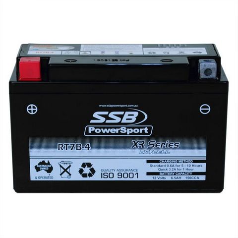 MOTORCYCLE AND POWERSPORTS BATTERY (YT7B-4) AGM 12V 6AH 150CCA BY SSB HIGH PERFORMANCE