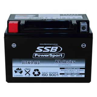 MOTORCYCLE AND POWERSPORTS BATTERY (YTX9-BS) AGM 12V 10AH 260CCA BY  SSB HIGH PERFORMANCE