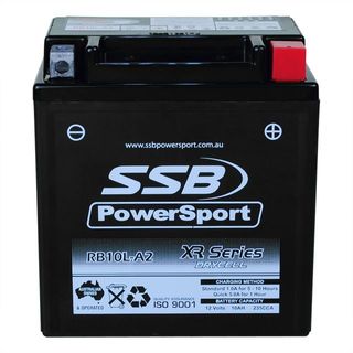 MOTORCYCLE AND POWERSPORTS BATTERY (YB10L-A2) AGM 12V 10AH 235CCA BY SSB HIGH PERFORMANCE