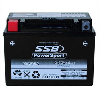 MOTORCYCLE AND POWERSPORTS BATTERY (YTZ14-S) AGM 12V 11.2AH 340CCA SSB HIGH PERFORMANCE