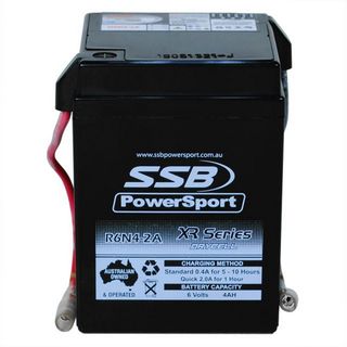 MOTORCYCLE AND POWERSPORTS BATTERY (Y6N4-2A) AGM 6V 4AH BY SSB HIGH PERFORMANCE