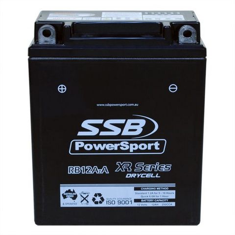 MOTORCYCLE AND POWERSPORTS BATTERY (YB12A-A) AGM 12V 12AH 250CCA BY SSB HIGH PERFORMANCE