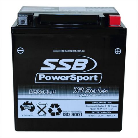 MOTORCYCLE AND POWERSPORTS BATTERY (YB30CL-B) AGM 12V 30AH 460CCA SSB HIGH PERFORMANCE