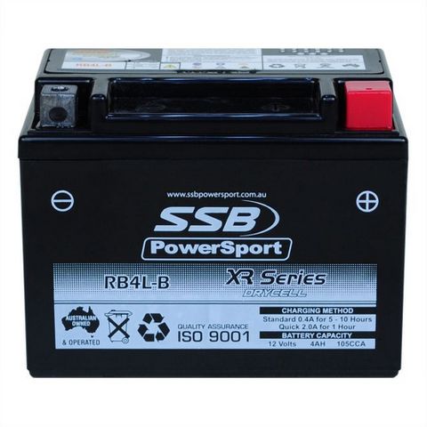 MOTORCYCLE AND POWERSPORTS BATTERY (YB4L-B) AGM 12V 4AH 105CCA BY SSB HIGH PERFORMANCE