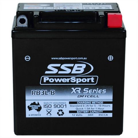 MOTORCYCLE AND POWERSPORTS BATTERY (YB3L-B) AGM 12V 3AH 85CCA BY SSB HIGH PERFORMANCE