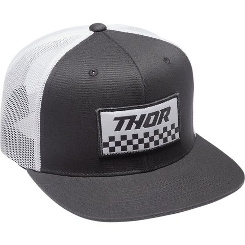 HAT S24 THOR CHECKERS TRUCKER SNAPBACK GRAY / WHITE ONE SIZE