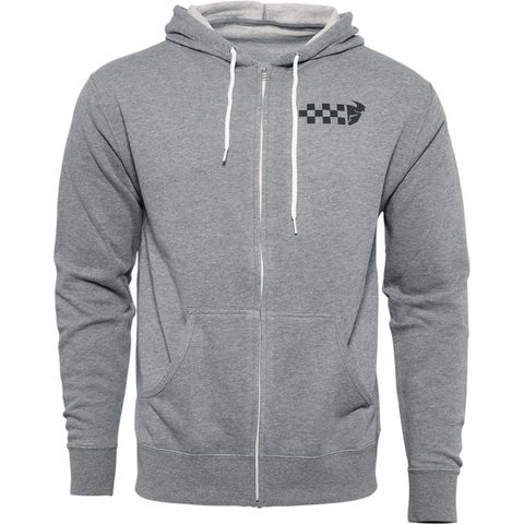 THOR HOODY CHECKERS ZIP GREY