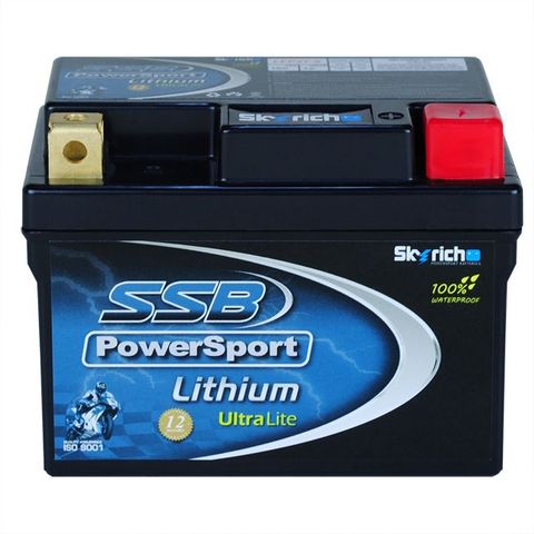 MOTORCYCLE AND POWERSPORTS BATTERY LITHIUM ION PHOSPHATE 12V 150CCA BY SSB HIGH PERFORMANCE