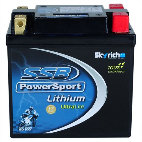 MOTORCYCLE AND POWERSPORTS LITHIUM ION PHOSPHATE BATTERY 12V 290CCA BY SSB HIGH PERFORMANCE