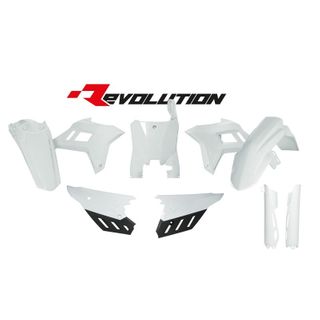 PLASTICS KIT RTECH 6 PIECE REVOLUTION WHITE HONDA CRF250R 22-ON CRF450R 21-ON