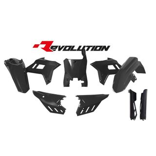 PLASTICS KIT RTECH 6 PIECE REVOLUTION BLACK HONDA CRF250R 22-ON CRF450R 21-ON