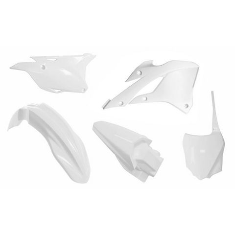 PLASTICS KIT RTECH 5 PIECE WHITE KAWASAKI KX85 22-ON KX112 22-ON