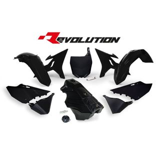 REVOLUTION PLASTICS KIT YAMAHA YZ125 YZ250 YZ250X 02-21 BLACK