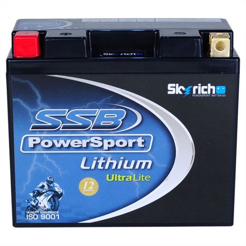 MOTORCYCLE AND POWERSPORTS BATTERY LITHIUM ION PHOSPHATE 12V 6AH 120CCA BY SSB HIGH PERFORMANCE