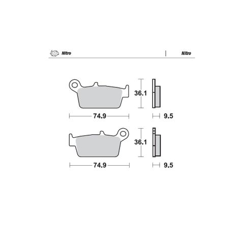 BRAKE PADS REAR MOTO MASTER NITRO FOR GAS GAS HONDA KAWASAKI SUZUKI TM RACING YAMAHA