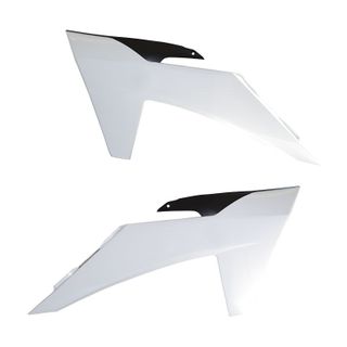 RADIATOR SHROUDS RTECH WHITE BLACK KTM EXC SX EXCF SXF XC XCF XCW XCFW