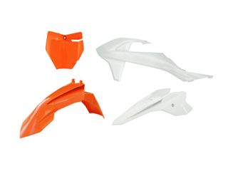 PLASTICS KIT RTECH 4 PIECE ORANGE WHITE KTM SX50 SX-E-3 SX-E-5