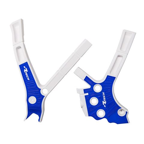 FRAME GUARDS RTECH BLUE WHITE YAMAHA YZ125 05-ON YZ250 05-ON