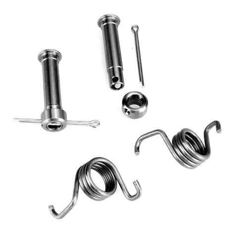 FOOTREST PIN & SPRING SET 10MM HOLE (11MM FRAME) PIN 11/10MM X 48MM STAINLESS 360MX