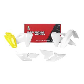 PLASTICS KIT RTECH 6 PIECE WHITE YELLOW HUSQVARNA FE250 FE350 FE450 TE150 TE250 TE300 2024