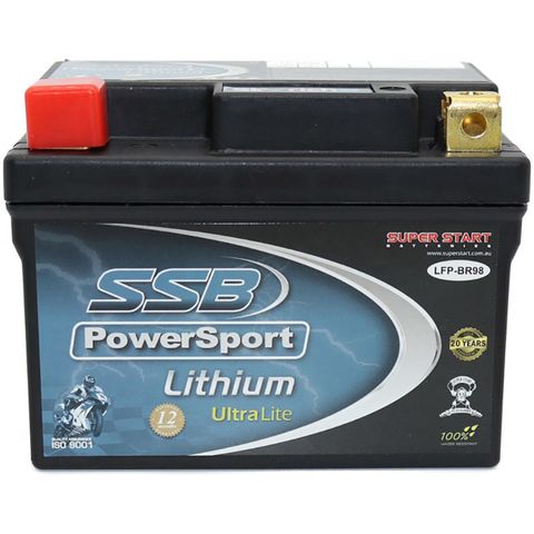 MOTORCYCLE AND POWERSPORTS BATTERY LITHIUM ION PHOSPHATE 12V 160CCA BY SSB HIGH PERFORMANCE