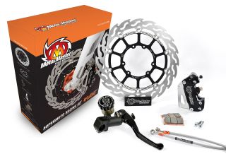 SUPERMOTO RACING 320MM FLOATING DISC, PADS, 4 PISTON CALIPER, RADIAL MASTER CYLINDER