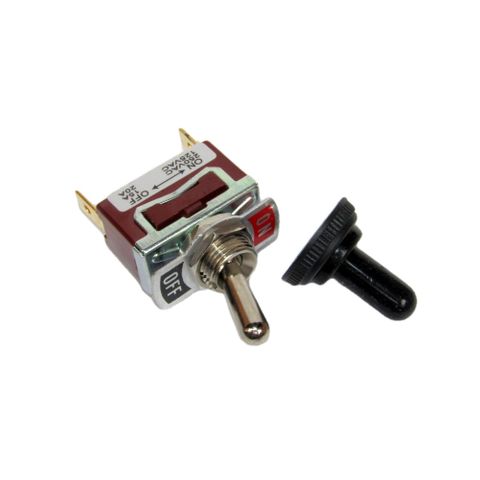 TOGGLE SWITCH ON / OFF 2 PIN SPADE TERMINAL INCLUDES RUBBER BOOT