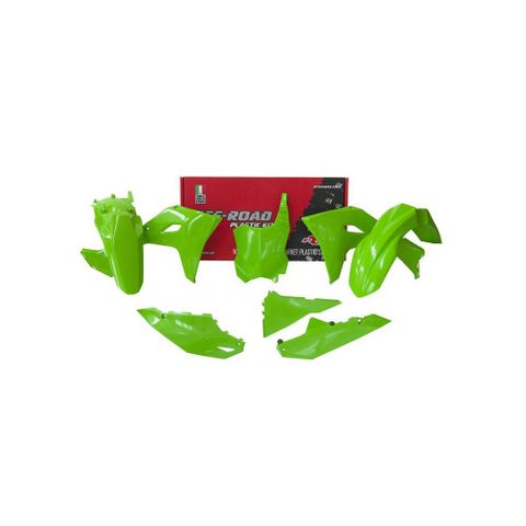 PLASTICS KIT RTECH 6 PIECE GREEN WITH FORK PROTECTORS KXF450 24-ON