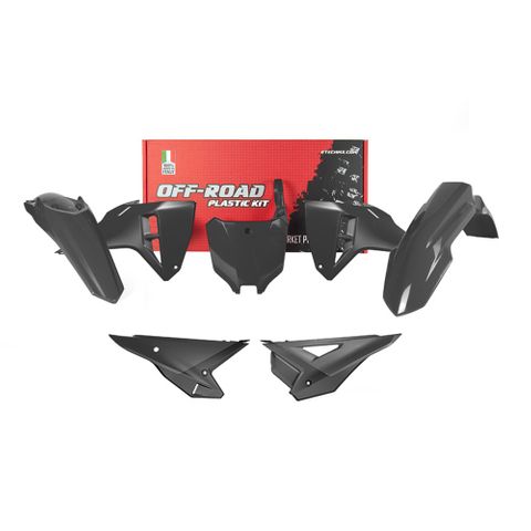 PLASTICS KIT RTECH 5 PIECE BLACK HONDA CRF250R CRF450R 25-ON