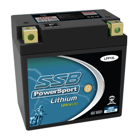 MOTORCYCLE AND POWERSPORTS BATTERY LITHIUM ION PHOSPHATE 12.8V 6AH BY SSB HIGH PERFORMANCE