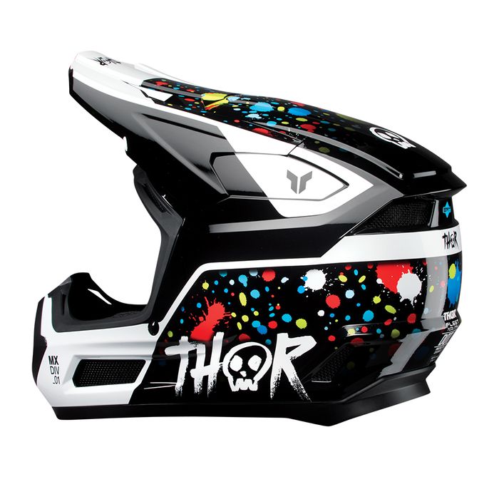 THOR HELMET FLEET SPLAT BLACK YOUTH