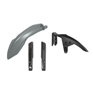 PLASTICS RTECH 3 PIECE FRONT FENDER & FORK GREY BLACK YAMAHA XT700Z TENERE 19-ON