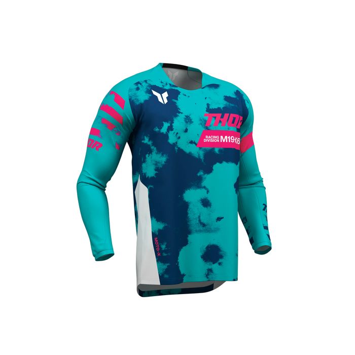 THOR MX YOUTH LAUNCHMODE BLEACH WHITE/AQUA