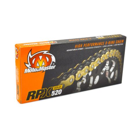 CHAIN 520 - 128 LINK MOTO MASTER GOLD RPX ROAD X-RING CHAIN