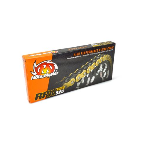 CHAIN 525 - 120 LINK MOTO MASTER GOLD RPX ROAD X-RING CHAIN