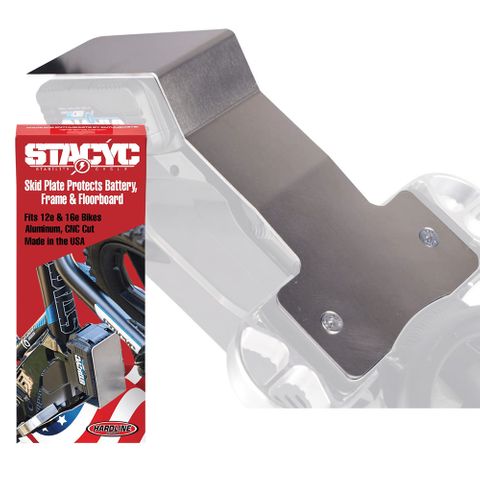 PREMIUM ALUMINUM SKID PLATE FOR STACYC, HUSQVARNA, & KTM ELECTRIC BALANCE BIKES