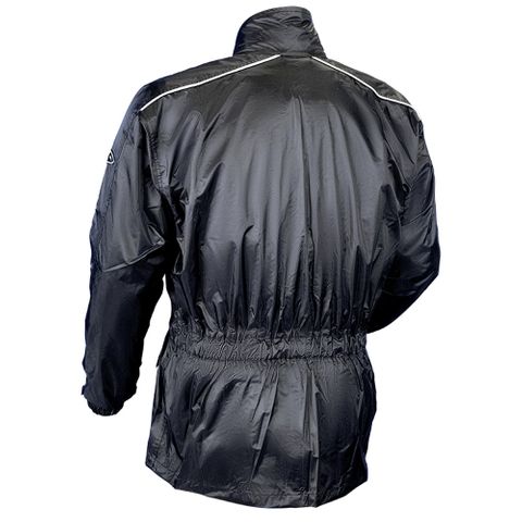 MOTODRY LIGHTNING WATERPROOF RAIN JACKET BLK