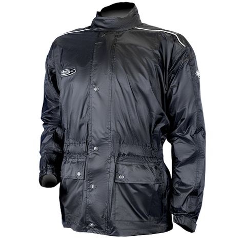 MOTODRY LIGHTNING WATERPROOF RAIN JACKET BLK