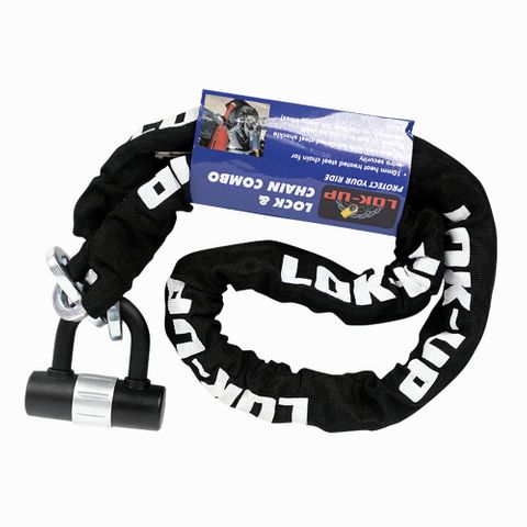LOK UP CHAIN & U LOCK COMBO BLACK/SILVER